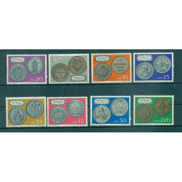 Saint-Marin 1972 - Mi. n. 1017/1024 - Monnaies de Saint-Marin