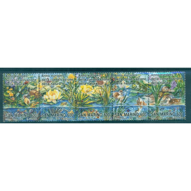 Saint-Marin 1995 - Mi. n. 1598/1602 - Année européenne de la conservation de la Nature