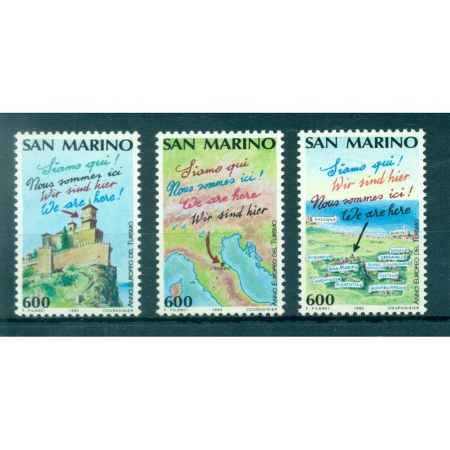 San Marino 1990 - Mi. n. 1435/1437 - Anno europeo del Turismo