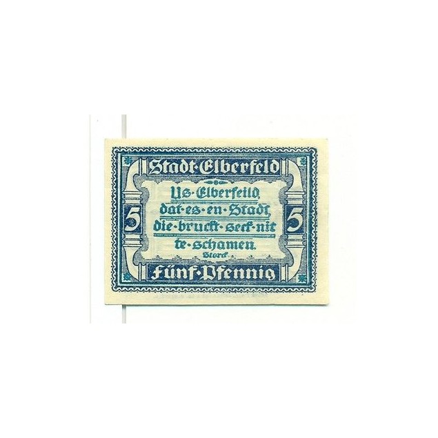 OLD GERMANY EMERGENCY PAPER MONEY - NOTGELD Elberfeld 1920