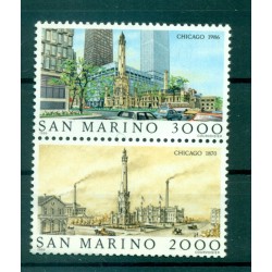 Saint-Marin 1986 - Mi n. 1341/1342 - Villes du Monde X Chicago