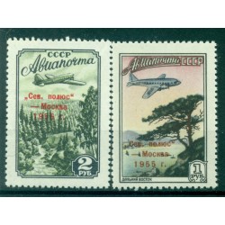 URSS 1955 - Y & T n. 102/03 posta aerea - Stazioni scientifiche "Polo Nord 4 e 5" (Michel n. 1789/90 A II)