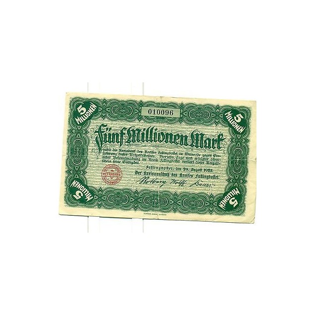 OLD GERMANY EMERGENCY PAPER MONEY - NOTGELD Fallingbostel 1923 5.000.000 Mk