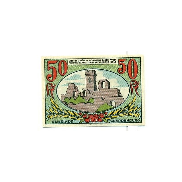 OLD GERMANY EMERGENCY PAPER MONEY - NOTGELD Gnarrenburg 1921 50 Pf