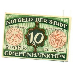 OLD GERMANY EMERGENCY PAPER MONEY - NOTGELD Grafenhainichen 1921 10 Pf R