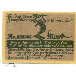 OLD GERMANY EMERGENCY PAPER MONEY - NOTGELD Hannover 1922 2 Mk