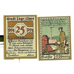 OLD GERMANY EMERGENCY PAPER MONEY - NOTGELD Lage 1921 25 Pf