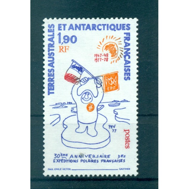 T.A.A.F. 1977 - Mi. n. 125 - Expéditions polaires 50ème