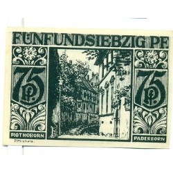 OLD GERMANY EMERGENCY PAPER MONEY - NOTGELD Paderborn 1921 75 Pf