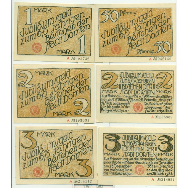 OLD GERMANY EMERGENCY PAPER MONEY - NOTGELD Dorsten 1922