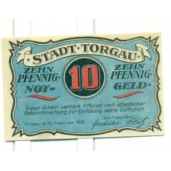 OLD GERMANY EMERGENCY PAPER MONEY - NOTGELD Torgau 1921 10 Pf