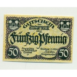 OLD GERMANY EMERGENCY PAPER MONEY - NOTGELD Triebes 1920 50 Pf