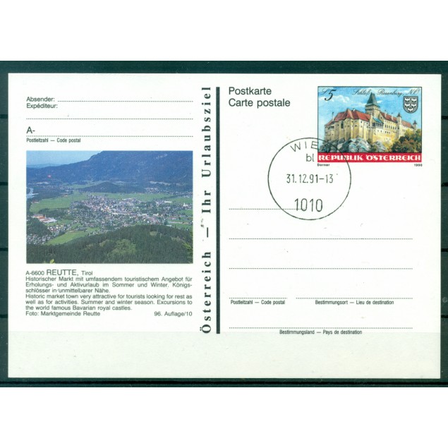 Autriche  1990 - Entier postal  Reutte - 5 S