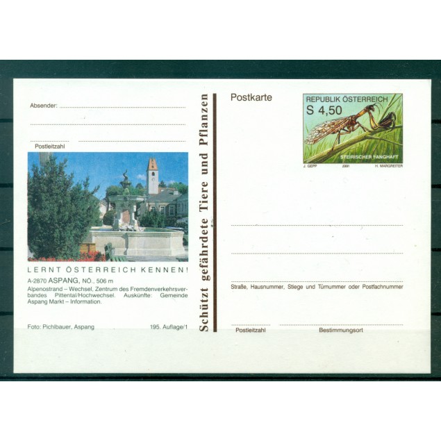 Autriche  1991 - Entier postal  Aspang - 4,50 S