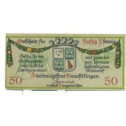 OLD GERMANY EMERGENCY PPAER MONEY - NOTGELD Treuchtlingen 1918 50 Pf