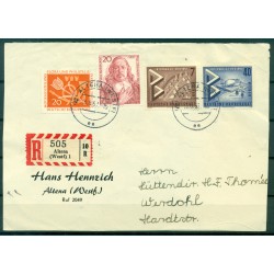 Allemagne  1957 - Michel n. 160-162 (Berlin) + n. 253 + n. 254 (RFA) - Lettre recommandée