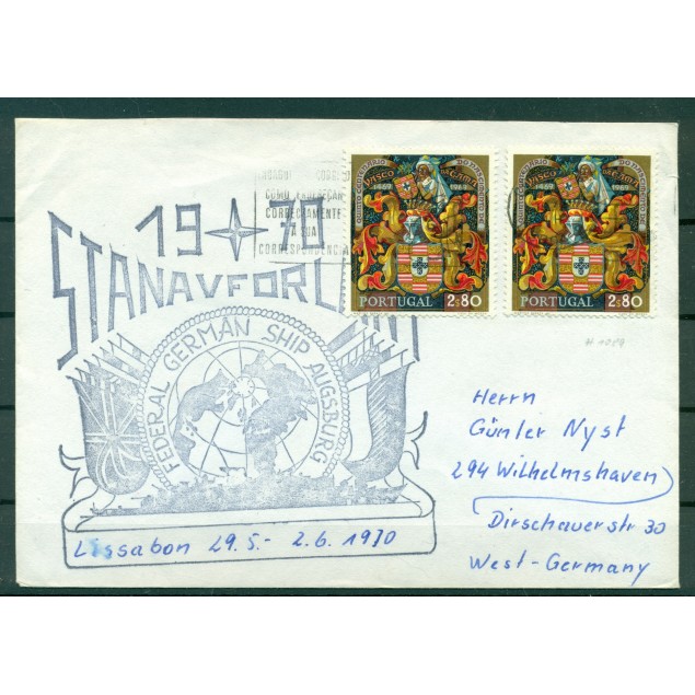 Allemagne 1970 - Enveloppe frégate Augsburg