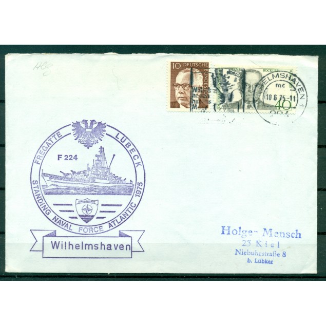 Allemagne 1975 - Enveloppe frégate Lübeck