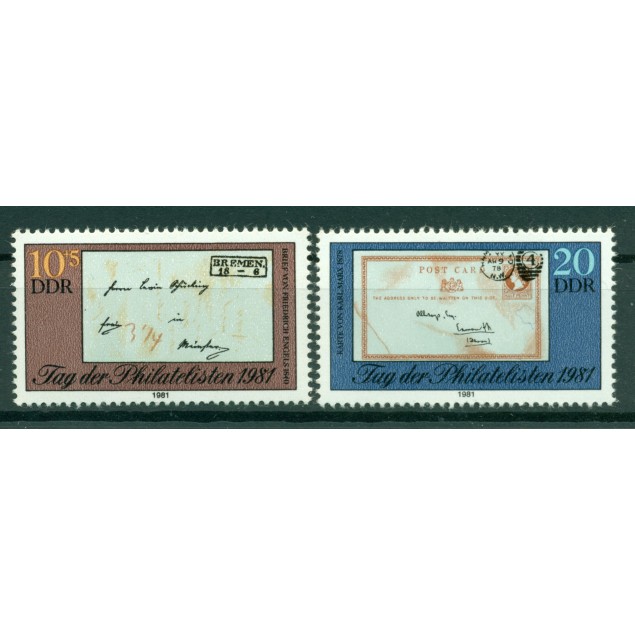 Germany - GDR 1981 - Y & T n. 2300/01 - Philatelists Day (Michel n. 2646/47)