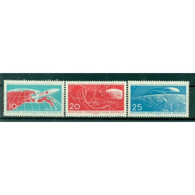 Germany - GDR 1961 - Y & T n. 540/42 - First Soviet cosmonaut in space  (Michel n. 822/24)