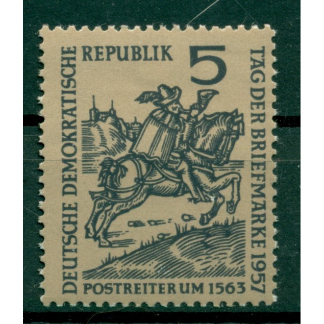 Allemagne - RDA 1957 - Y & T n. 325 - Journée du Timbre (Michel n. 600)