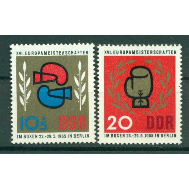 Germany - GDR 1965 - Y & T n. 802/03 - European boxing championships (Michel n. 1100/01)