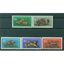 Allemagne - RDA 1959 - Y & T n. 453/57 - Animaux des forêts (Michel n. 737/41)
