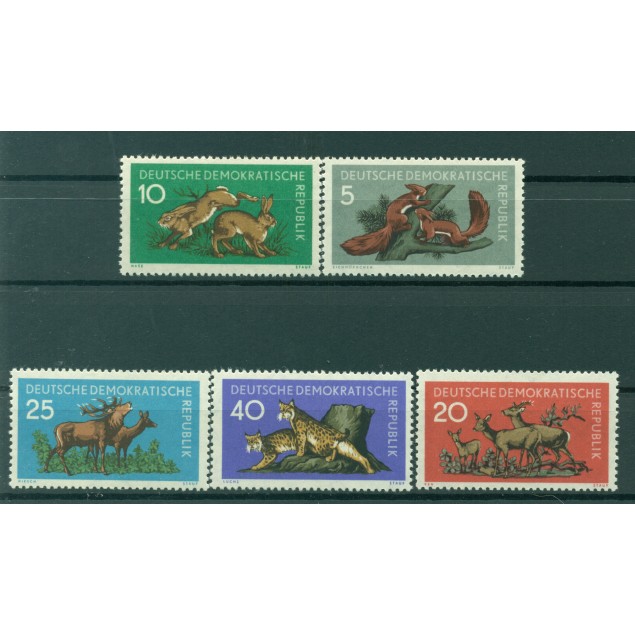 Germania - RDT 1959 - Y& T n. 453/57 - Animali delle foreste (Michel n. 737/41)