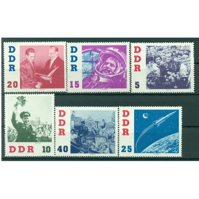 Germany - GDR 1961 - Y & T n. 576/81 - Visit of cosmonaut Titov (Michel n. 863/68)