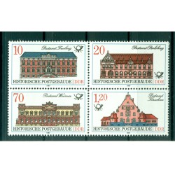 Allemagne - RDA 1987 - Y & T n. 2687/90 - Hôtel des Postes historiques  (Michel n. 3067/70)