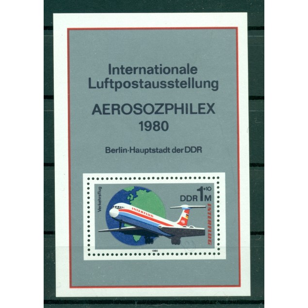 Allemagne - RDA 1980 - Y & T feuillet n. 57 - "Interflug" et "Aerosozphilex" (Michel n. 59)
