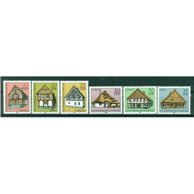 Allemagne - RDA 1981 - Y & T n. 2278/83 - Maisons à colombages de la RDA (Michel n. 2623/28)