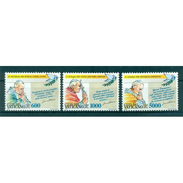 Vatican 1989 - Mi. n. 988/992 - "Viaggi del Papa" Jean Paul II