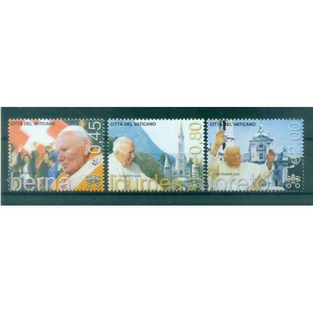 Vatican 2005 - Mi. n. 1530/1532 - "Viaggi del Papa" John Paul II
