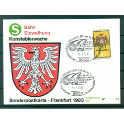 Allemagne  1983 - Michel n. 948 - Carte postale "inauguration de la gare de Francfort-Konstablerwache"