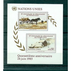 Nations Unies Géneve 1985 - Feuillet  "40e anniversaire de l'Organisation des Na
