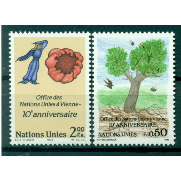 Nations Unies Genève 1989 - Y & T n.178/79 - Centre de Vienne