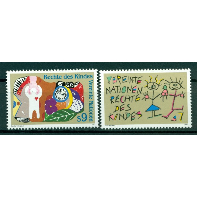 Nations Unies Vienne 1991 - Y & T n. 125/26 -  Le Droits de l'Enfant