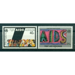 Nations Unies New York 1990 - Y & T n. 570/71 - "Lutte mondiale contre le SIDA"