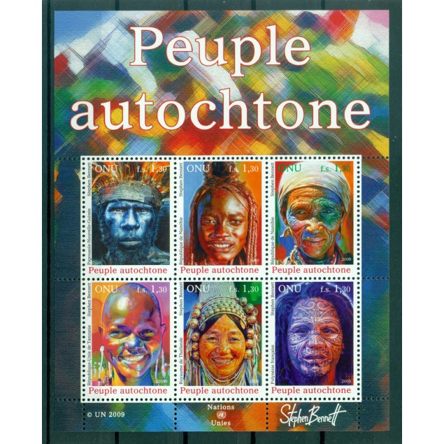 Nations Unies Genève 2009 - Y & T n. 676/81 - Peuples autochtones (I)