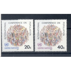 United Nations New York 1984 - Y & T n. 408/09 - International Conference on Population (Michel n. 440/41)