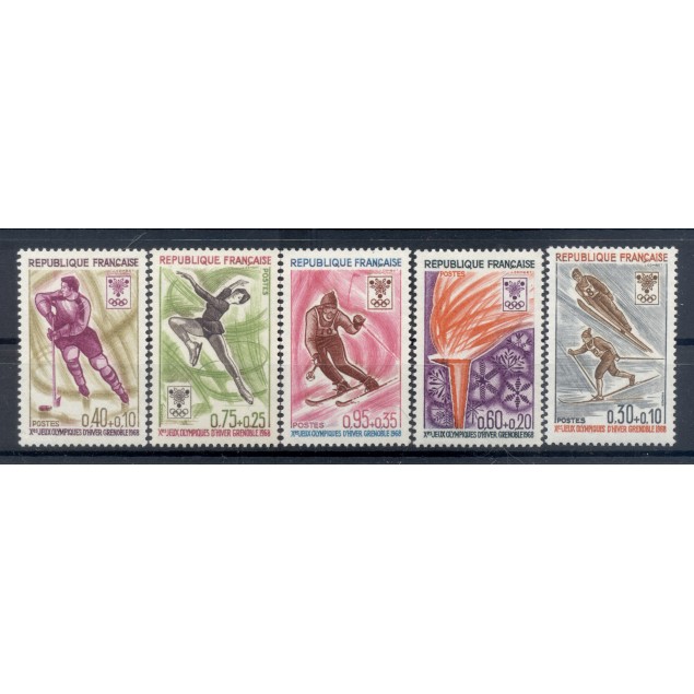 France 1968 - Y & T n. 1543/47 - Winter Olympics (Michel n. 1610/14)