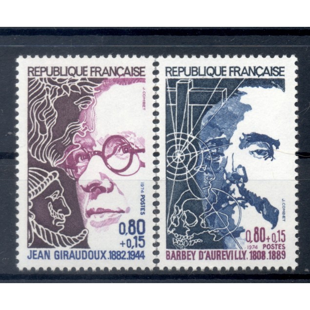 France 1974 - Y & T  n. 1822/23 - Personnages célèbres (Michel n. 1895/96)