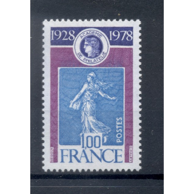 France 1978 - Y & T n. 2017 - Académie de Philatélie (Michel n. 2121)