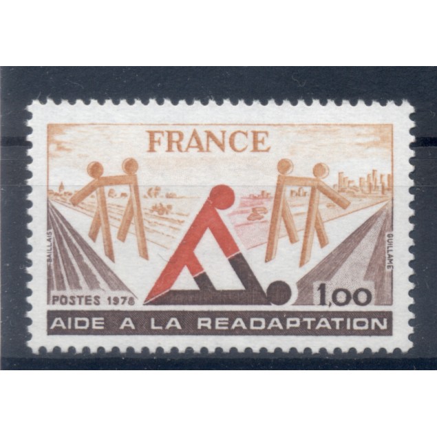 France 1978 - Y & T n. 2023 - Rehabilitation assistance (Michel n. 2128)