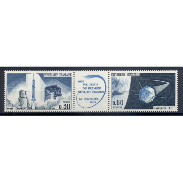 France 1965 - Y & T n. 1465A - Launch of the first national satellite (Michel n. 1530/31)