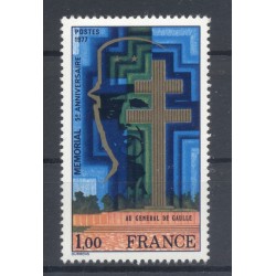 France 1977 - Y & T  n. 1941 - Mémorial au général de Gaulle (Michel n. 2036)