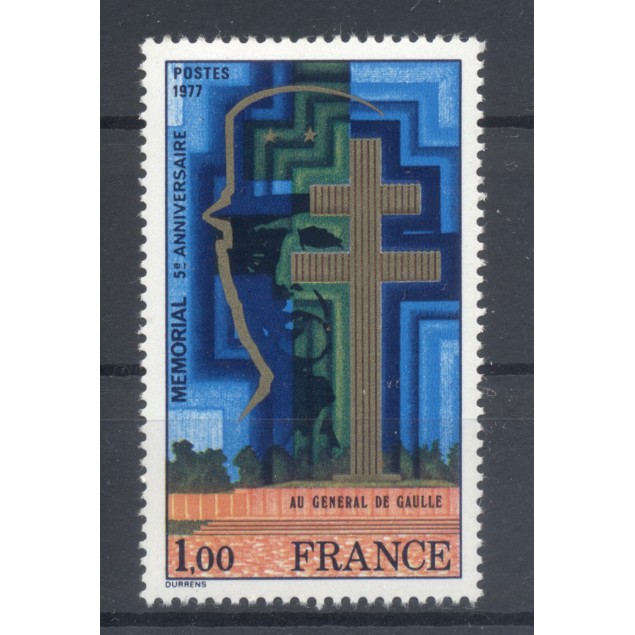 France 1977 - Y & T n. 1941 - General de Gaulle Memorial (Michel n. 2036)