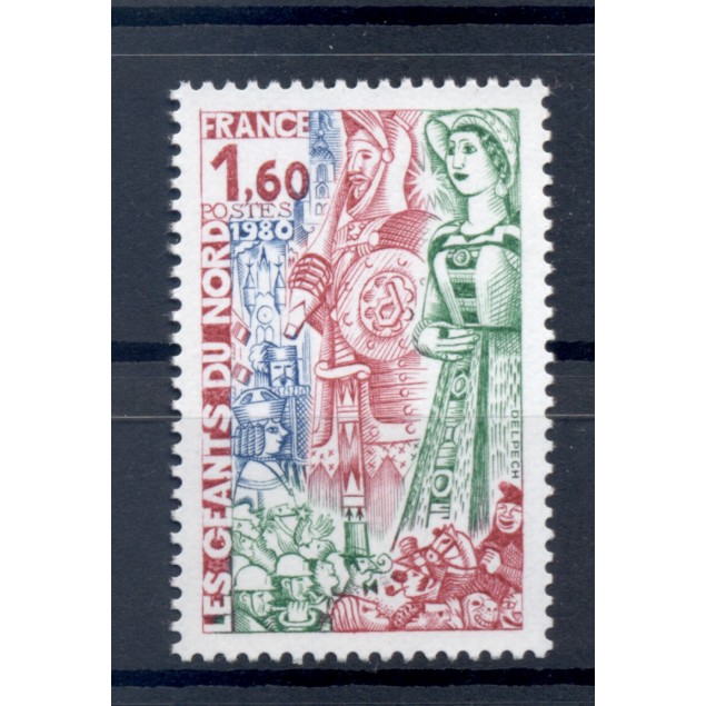 France 1980 - Y & T n. 2076 - The Giants of the North  (Michel n. 2194)