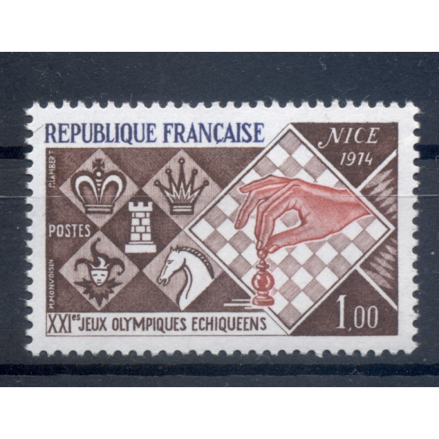 Francia  1974 - Y & T n. 1800 - XXI Giochi olimpici di scacchi (Michel n. 1878)